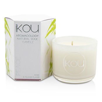 Eco-Luxury Aromacology Natural Wax Candle Glass - Peace (Rose & Ylang Ylang) iKOU Image