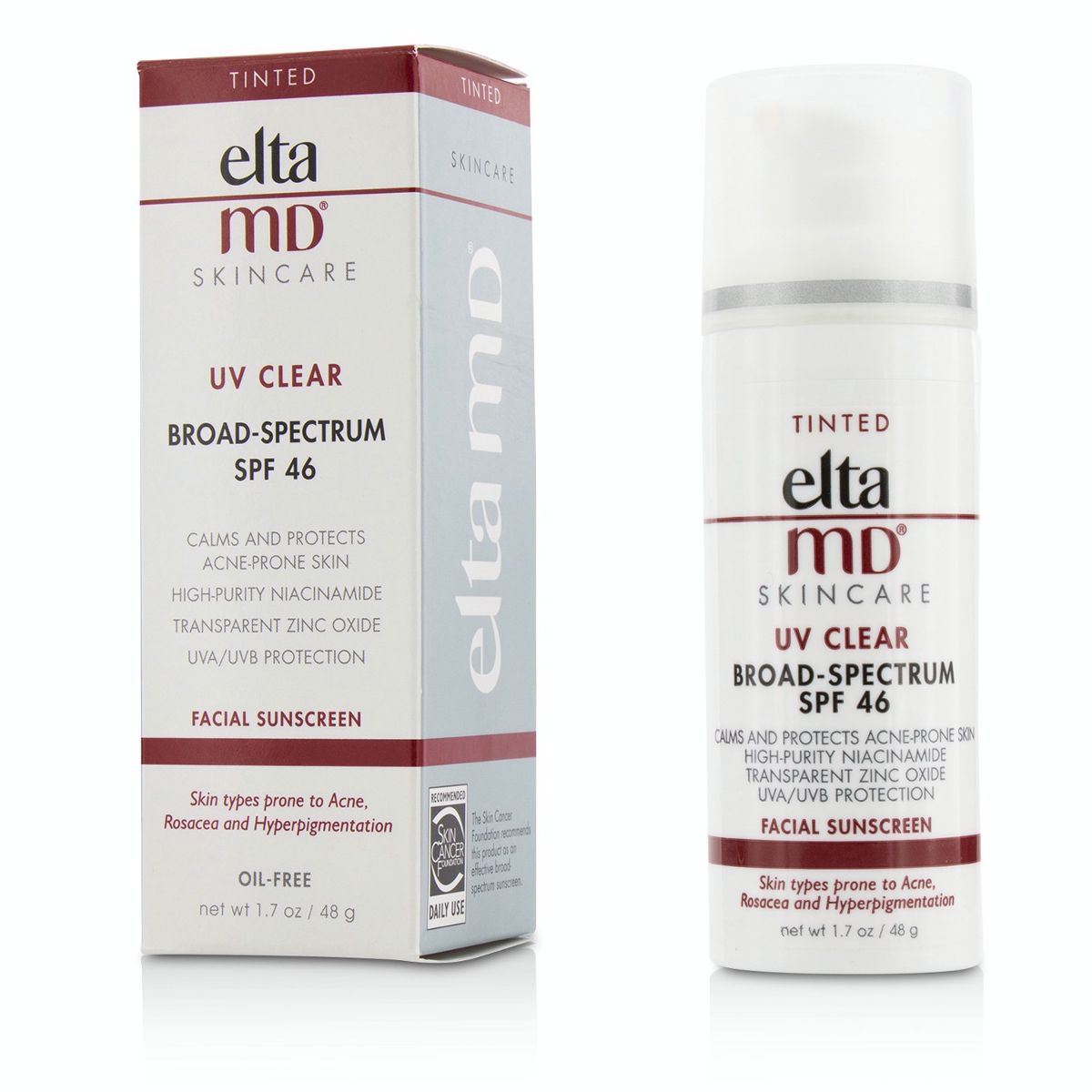 UV Clear Facial Sunscreen SPF 46 - For Skin Types Prone To Acne Rosacea  Hyperpigmentation - Tinted EltaMD Image