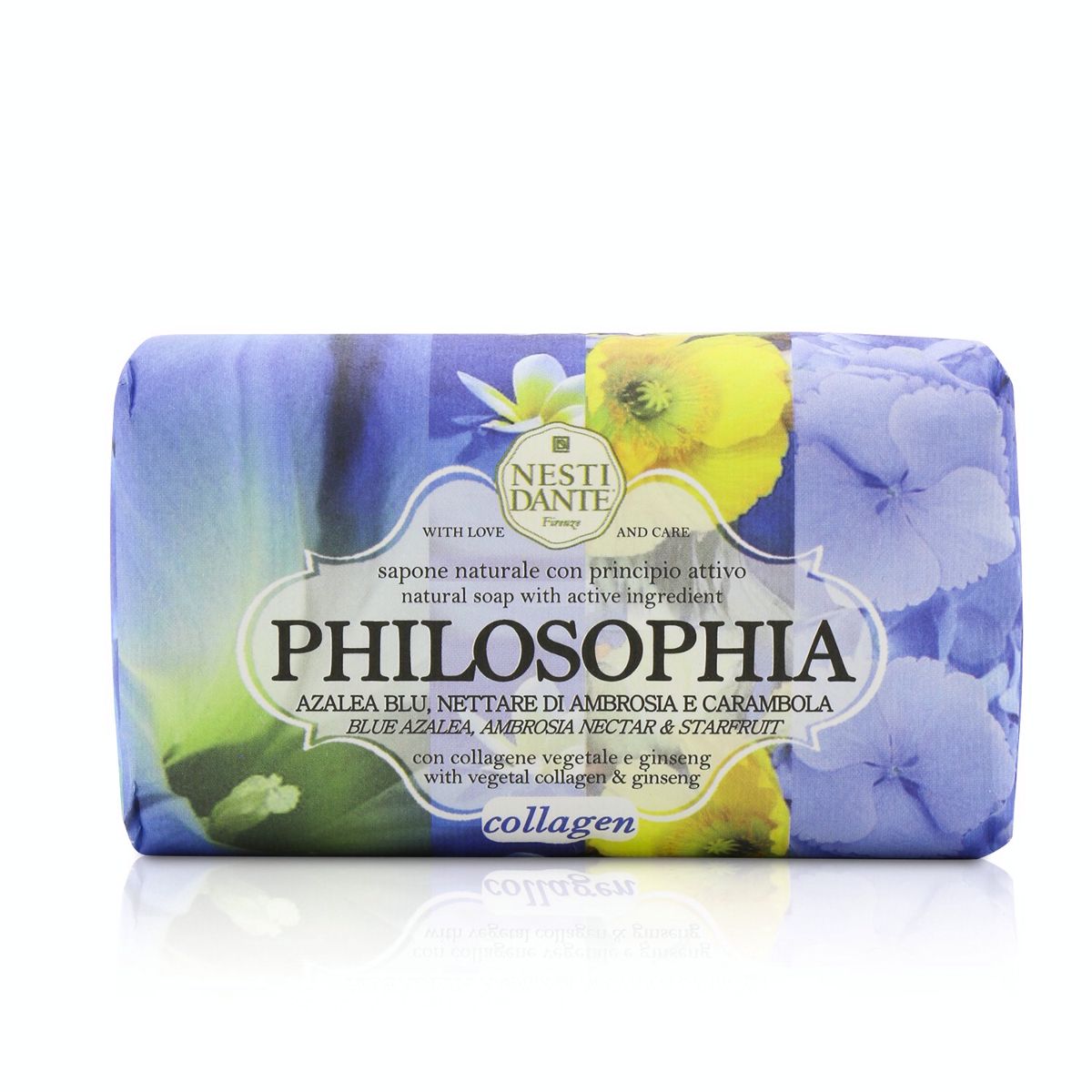 Philosophia Natural Soap - Collagen - Blue Azalea Ambrosia Nectar  Starfruit With Vegetal Collagen  Ginseng Nesti Dante Image
